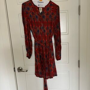 Stylish Red Patterned Dress